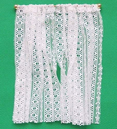 Amazon Com Melody Jane Dollhouse White Crochet Lace Curtains Long
