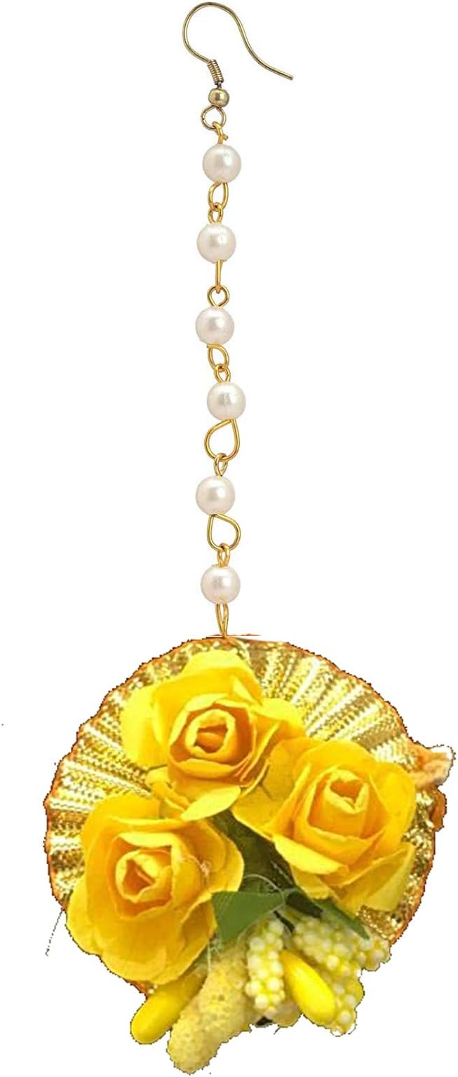 ShopObuddy Maang Tikkas Gota patti Yellow Color Pack of 20 pieces