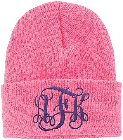 Custom Monogram Beanie Knit Hat, Embroidered Personalized Skull Cap in Colors, Snowboarding Hat, Winter Hat - CP90.05