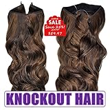 Knockout Hair 20-Inch Fiber Wavy Hair Extensions, 150 Grams,  #04L/08 - Dark Chocolate Brown/Light Brown