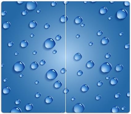 Dekoglas Herdabdeckplatten Set Inkl Noppen Aus Glas Blaue Wassertropfen Herd Ceranfeld Abdeckung 2 Teilig Universal 2x 52x30 Cm Amazon De Kuche Haushalt