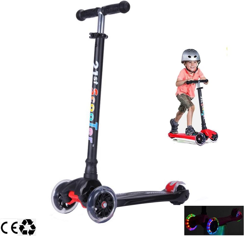 Micro 3 Wheel Scooter for Kids 4 Years Old and Up Scooters for Toddlers with Adjustable Height 180lb (Black)