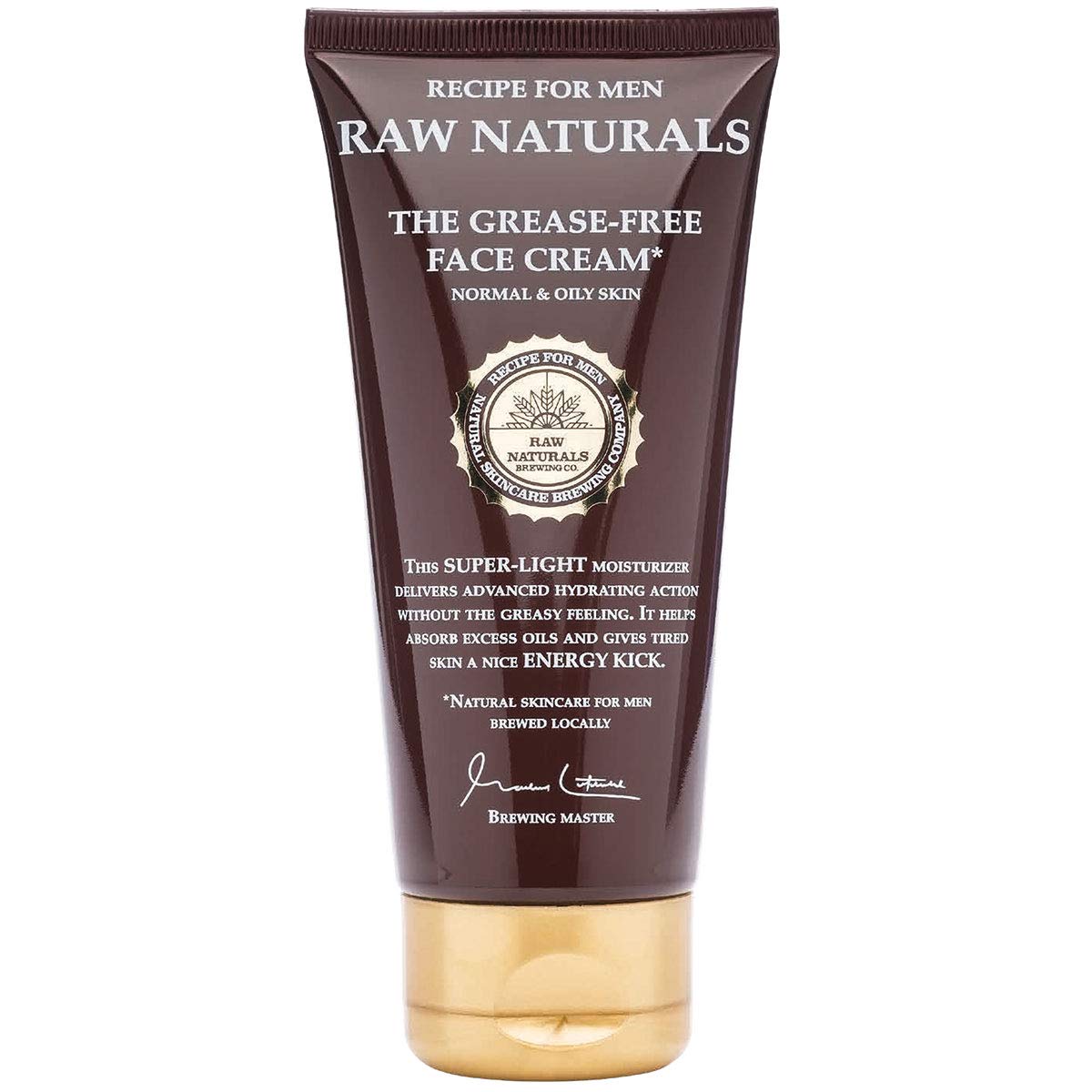 Raw Naturals GREASE-FREE FACE CREAM | Naturally light men’s face cream | Advanced hydration without excess fat | Natural product from your local Swedish Skincare Microbrewery | 100ml