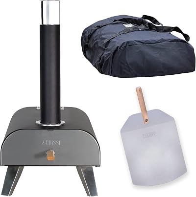 Zanussi ZPO1BPC Outdoor 12 Inch Wood Pellet Pizza Oven with Paddle Cover