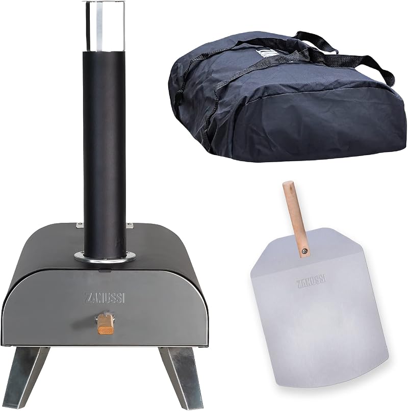 Zanussi ZPO1BPC Outdoor 12 Inch Wood Pellet Pizza Oven with Paddle Cover