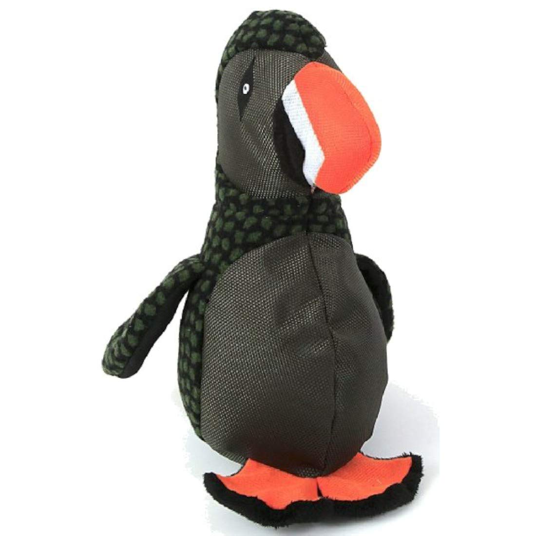 animate Puffin Bird Dog Toy with Squeaker, Green