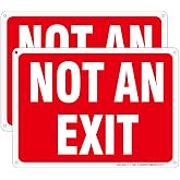 DIESOTT 2 Pack Not an Exit Signs, 10x7 Inches Aluminum Metal Not Exit Sign, UV Protected, Durable, Weatherproof, Easy to Install, Indoor/Outdoor Use
