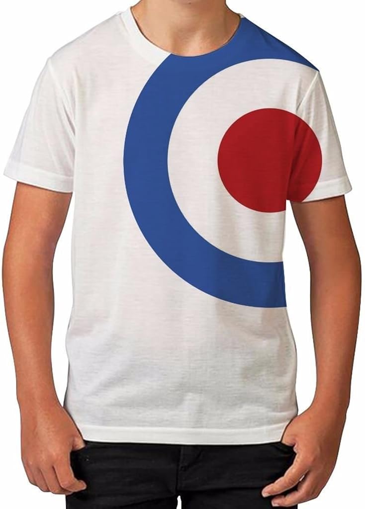 Boy's T Shirt All Over Print Roundel Target Summer Clothes Printed Top White Amazon.co.uk Clothing
