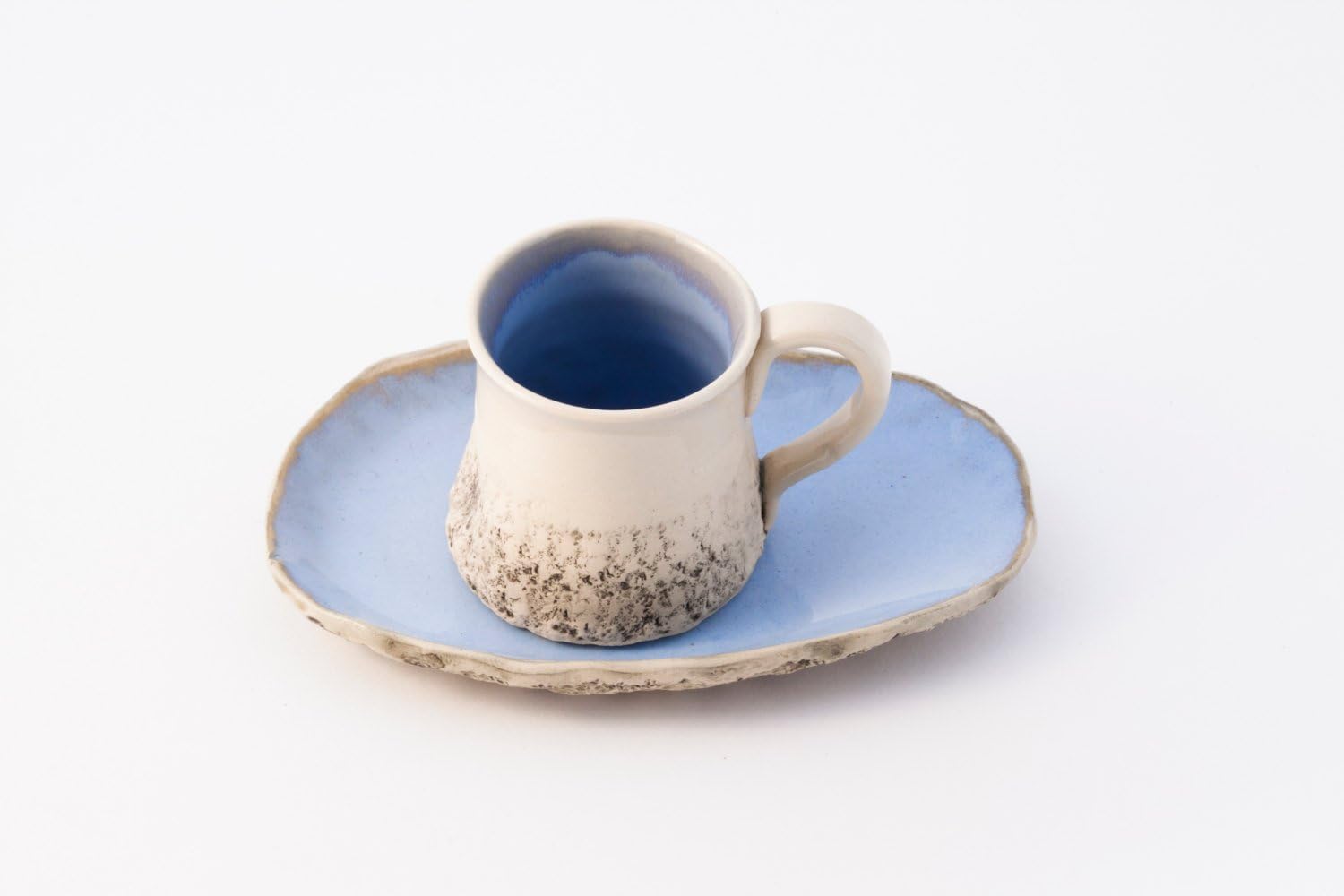 Blue Handmade Espresso Cup, Cup with saucer, Wheel thrown cup, Ceramic mug, Macchiato Cup, Arabic Mini coffee cup, Birthday wedding gift