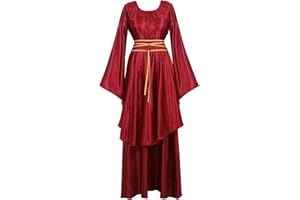 Parlsdy Womens Medieval Dress Victorian Costume Renaissance Long Dress Costumes Irish Over Cosplay Retro Gown