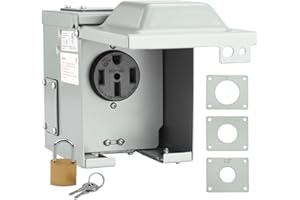 RVMATE RV/EV 50 Amp 125/250 Volt Power Outlet Box, Waterproof Lockable Enclosed Power Panel, 14-50R Receptacle, for RV Camper