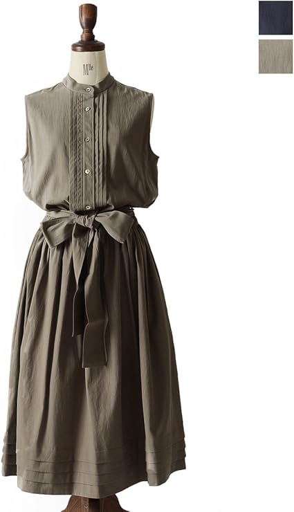 Amazon サクラ Sacra ノースリーブ ピンタックワンピース Sg 38 M Khaki Col 0 ラッピング可 即発送可 16春夏 ワンピース チュニック 通販