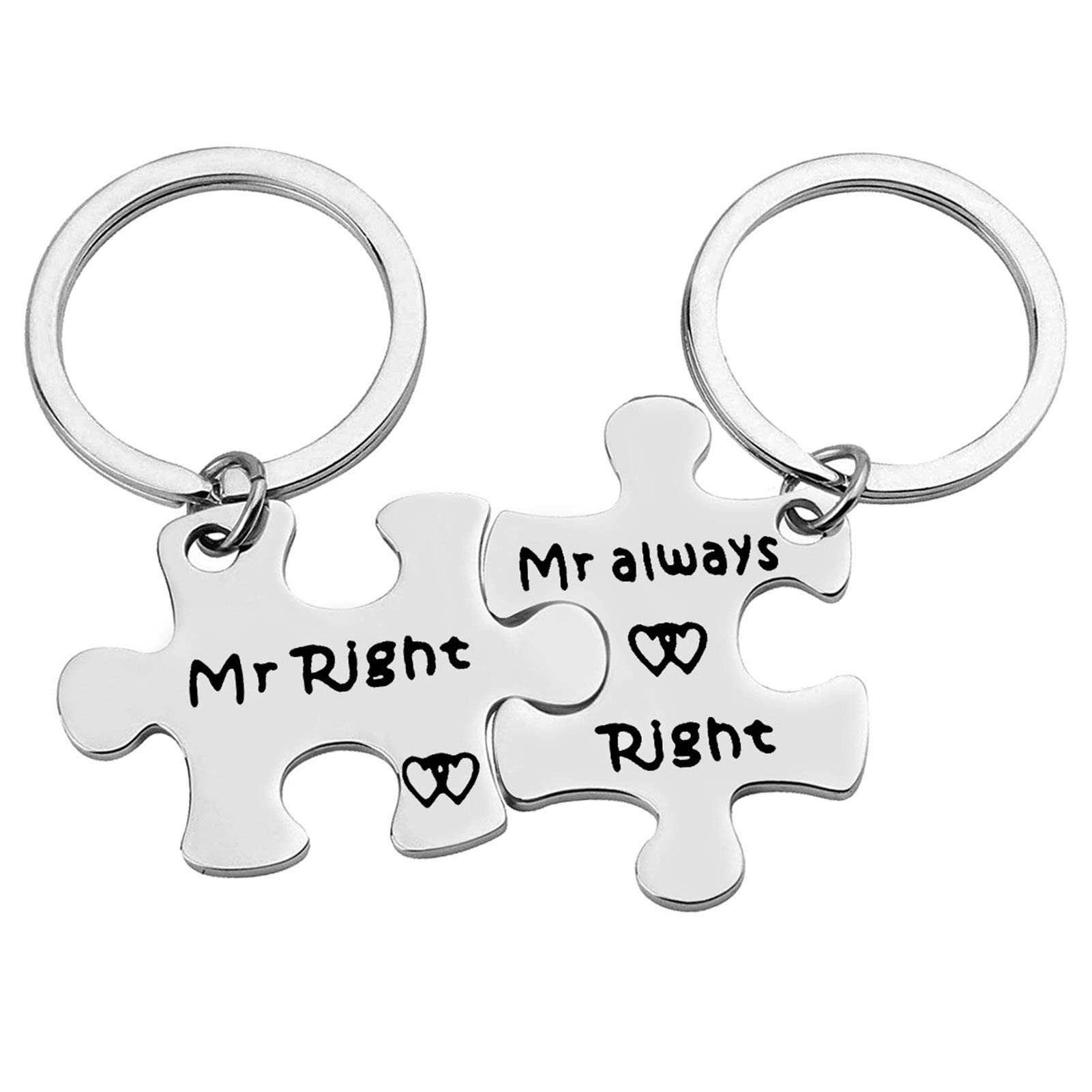 Ximalun Gay Couple Gifts Keyring Gay Pride Gift Mr Right Mr always Right Keyring Set LGBT Gift Valentines Day Christmas Birthday Anniversary Presents for Gay Couples