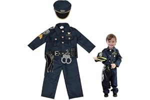 Kids Police Role Play Pants Suit Police Costume for Kids Dress Up Set for Halloween