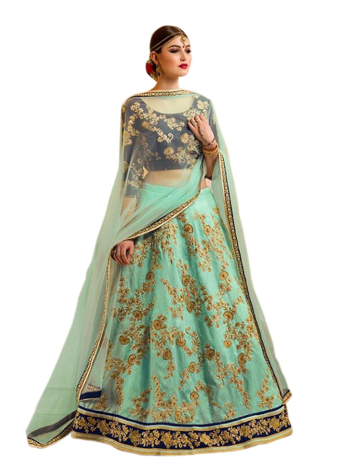 caffoy cloth company women's lehenga choli (cl13_green_free size)