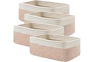 4pack Basket Baskets Storage Organization Woven for Shelves Organizing Small Shelves Cute Decorative Bins Organizer Gifts Emp