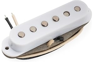 Musiclily Pro ST-FAT60S Staggered Alnico 2 Single Coil Bridge Pickup for Strat Style Electric Guitar, White