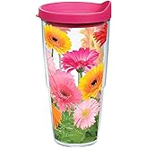 Tervis Gerbera Daisies Made in USA Double Walled Insulated Tumbler Travel Cup Keeps Drinks Cold & Hot, 24oz, Classic