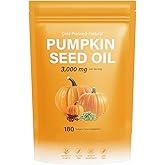 J-PRQ Pumpkin Seed Oil with Saw Palmetto- 180 Softgels - 3000mg -Cold Pressed - Pure Virgin Oil - Essential Fatty Acids & Phytosterols - Supports Hair - Urinary - Bladder & Prostate Health - Non-GMO