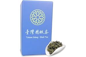 Trilliant-Fomsa Tea Grand dong ding oolong tea, hand-picked Taiwanese high mountain tea, loose leaf tea, roasted Chin-Shin oolong, gift pack 4 oz, scents of sugar & baked biscuits.