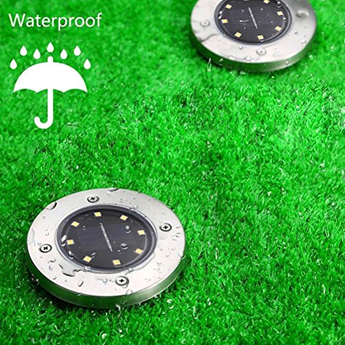 Kanzd 8Pcs 8LED Solar Power Buried Light Under Ground Lamp Outdoor Path Garden Decking (A)