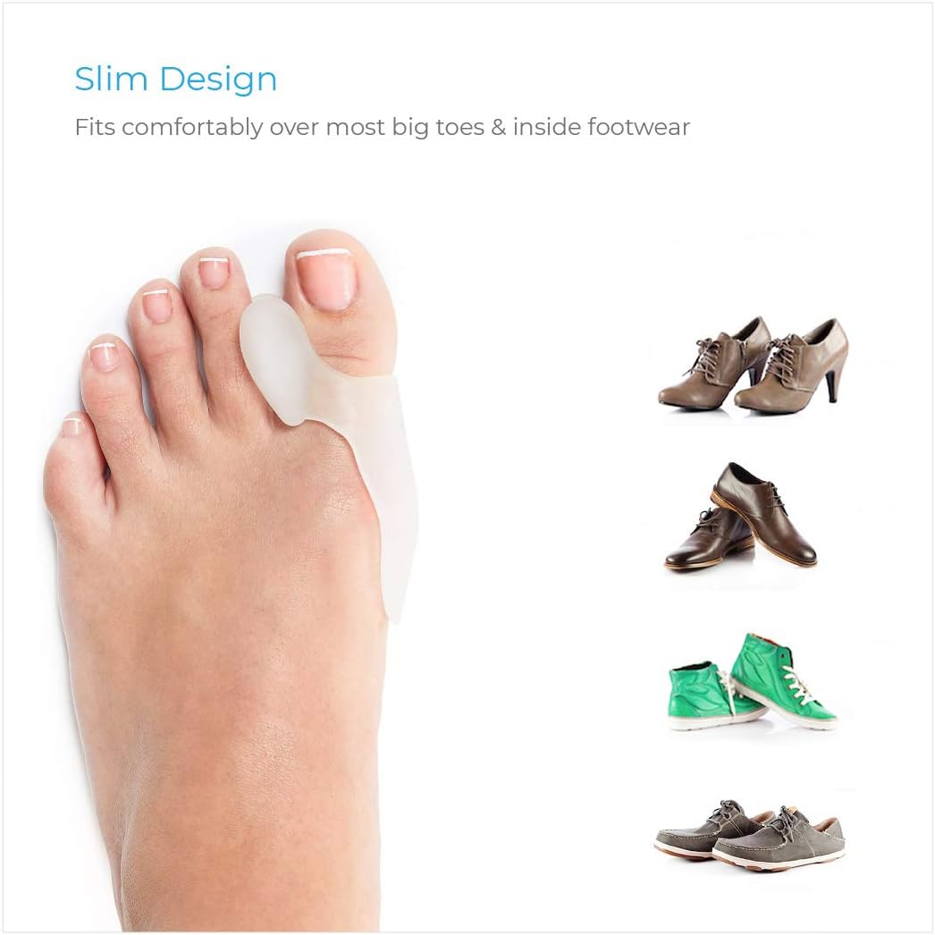 NatraCure Gel Big Toe Bunion Guards & Toe Spreaders (2 Pieces) - Pain Relief for Crooked, Overlapping Toes, Pressure, Protector, Corrector, Shield, Spacer, Pad, Separator, Cushion - 1315-M CAT 2PK: Health & Personal Care