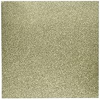 American Crafts Glitter Cardstock, 12 by 12-Inch, Gold (15 sheets per pack)