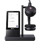 Yealink WH66 Stereo Wireless DECT Headset Teams Certified,Long Wireless Range 160m/525ft,Talk Time 14H,Speaker,Work with PC/Laptop/Desk Phone,Cell Phone (USB-A,Bluetooth),Noise Canceling Microphone