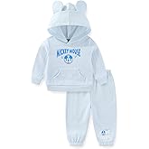 Disney Mickey Mouse Baby Boys Hoodie with Ears and Pants 2 Piece Set for Newborn and Infant