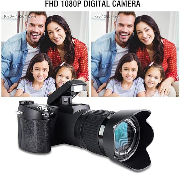 Pissente Digital Camera 3 Lens 1080P 30fps FHD Video Shooting for Digital Camera