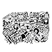 Transparent Vinyl Stickers Pack 100 pcs,Black and Clear Stickers Decals, Sticker Bomb for Water Bottle Laptop Car Motorcycle Bicycle Luggage Graffiti Skateboard Deacls (Clear Stickers)
