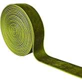 Qingxii Decorr Gift DIY Craft D&eacute;cor Velvet Ribbon (Olive Green, 1''x2Yards) | Qingxii Decorr Holiday Party Wedding Christmas Valentin's Day Gift Box Wrapping DIY Craft D&eacute;cor Velvet Ribbon