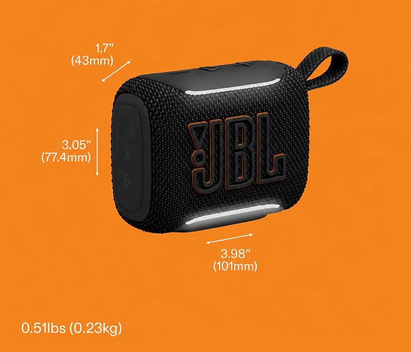 Go 5, Ultraportabler Bluetooth‑Lautsprecher, Wasserdicht, Schwarz
