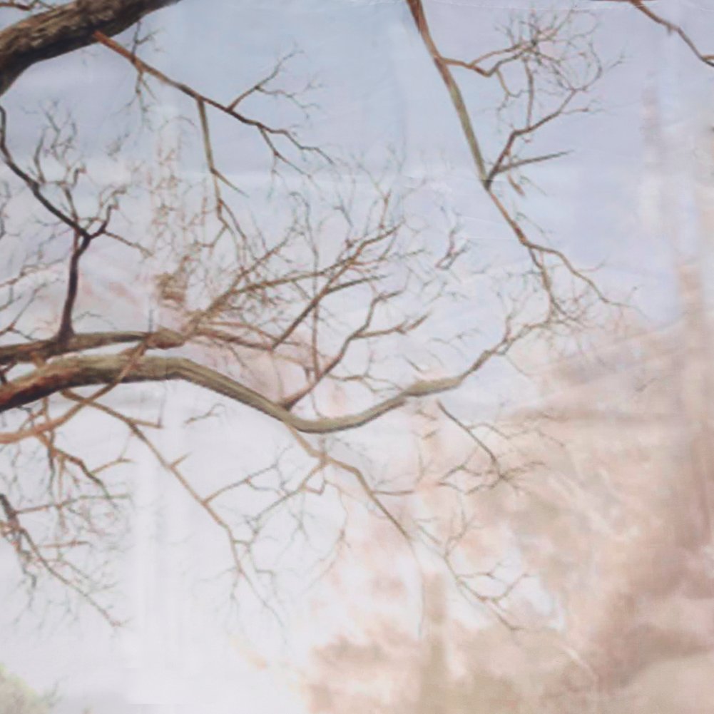 Minglitai Bathroom Shower Curtain, Bathroom Curtain Waterproof, Bath Curtain Mouldproof Mildewproof, Polyester Fabric Curtain Decoration with 3D Art Painting, 180x180cm Long with 12 Ring Hooks (Bridge)