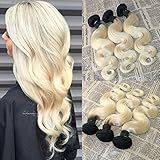 Ishowhair Brazilian Ombre Virgin Body Wave Human Hair Weave Weft Hair Extensions #T1B with #613 Blonde Human Hair Bundles Body Wave Remy Human Hair Extensions