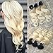 Ishowhair Brazilian Ombre Virgin Body Wave Human Hair Weave Weft Hair Extensions #T1B with #613 Blonde Human Hair Bundles Body Wave Remy Human Hair Extensions