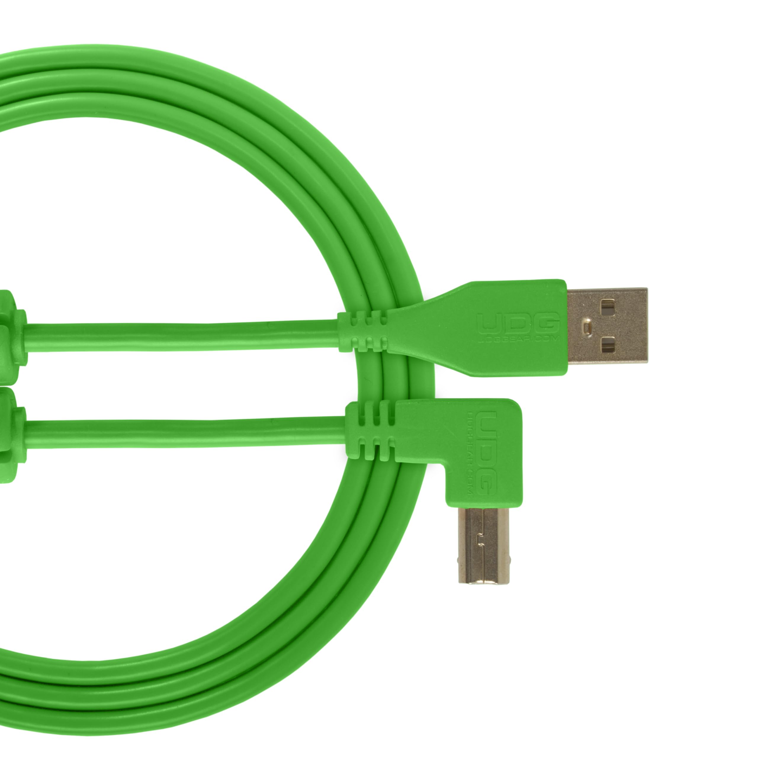 UDG U95004GR Cable USB 2.0 (A-B) - High-speed Audio Optimized USB 2.0 A-Male to B-Male cable, Green, 1 Metre. Compatible with any USB A-B devices
