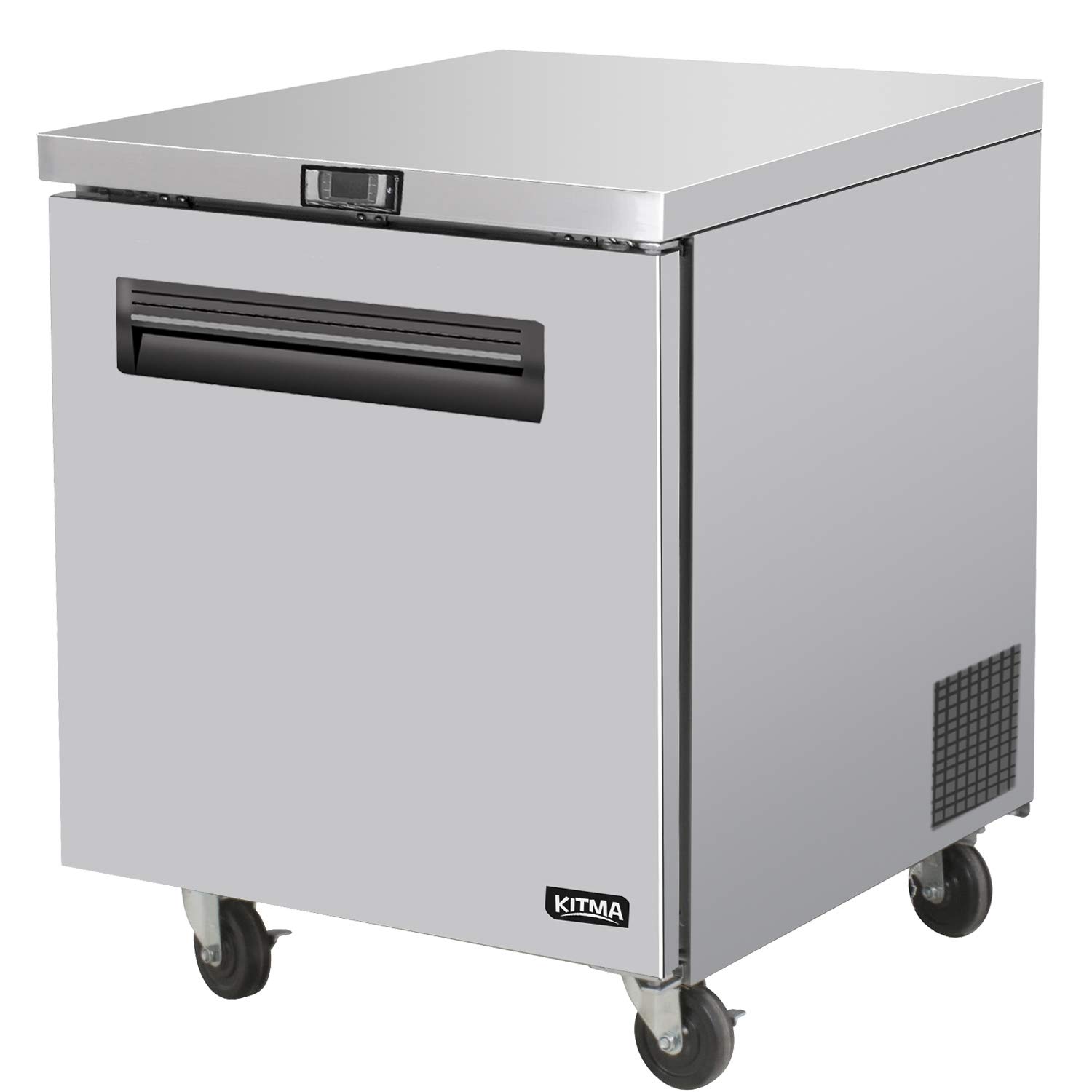 Commercial Single Door Undercounter Freezer - KITMA 7 Cu. Ft Stainless Steel Worktop Freezer for Kitchen, 0&deg;F - 8&deg;F