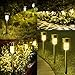 SUNNEST Solar Garden Lights Outdoor 12 Pack, LED Solar Powered Pathway Lights, Stainless Steel Landscape Lighting for Lawn, Patio, Yard, Walkway, Driveway Warm White