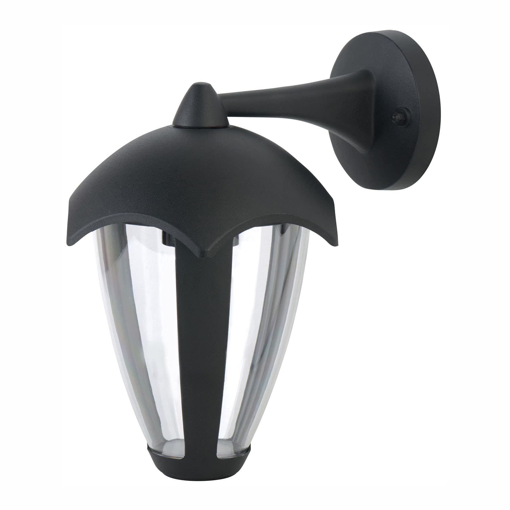 sanlumia Outdoor Wall Security Lantern Light, Matt Black Die-cast Aluminum, IP54 Weatherproof Rated, Exterior Lighting Main Powered, Front Door, Porch, Garden (Require one E27 Bulb, Excluded)