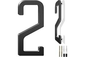 SPNO1-MS 5 Inch Floating Aluminum House Address Numbers Letters, Modern Metal House Numbers for Outside, Black Metal Door Address Letter and Number for Home Garden Office Apartment (2)