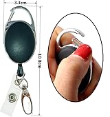 ZHIYE Retractable Badge Reel 5 Pcs Heavy Duty 65cm Key Keychain Holder Black view 4