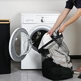 efluky 100L Laundry Basket with Lid Bamboo Handles XXL White/Black view 8