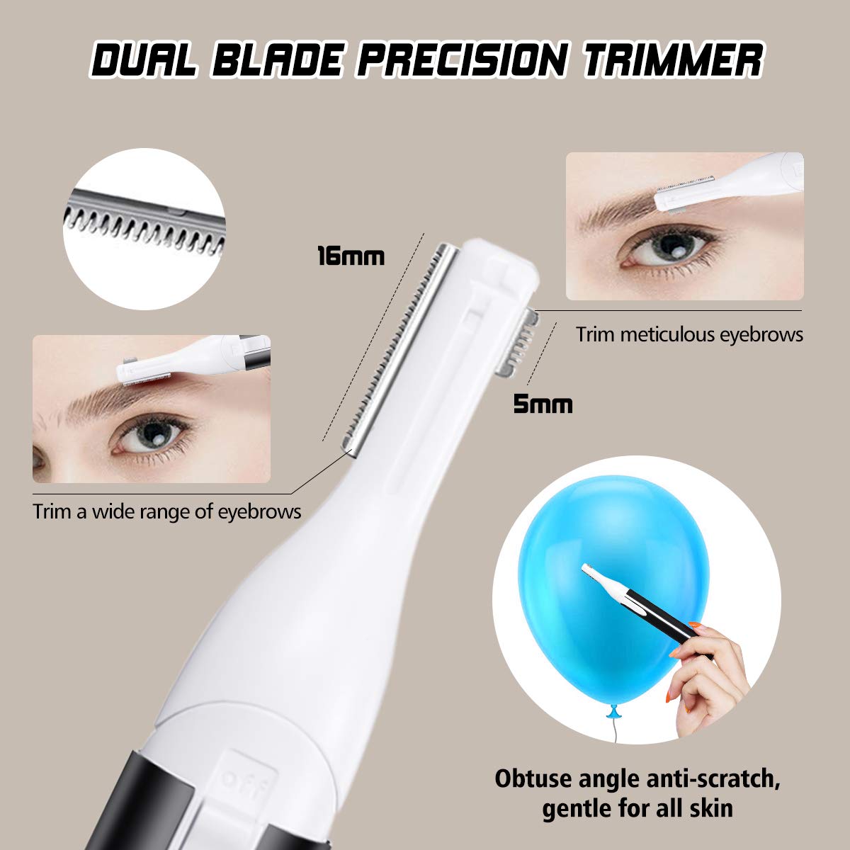 trimming eyebrows with electric trimmer
