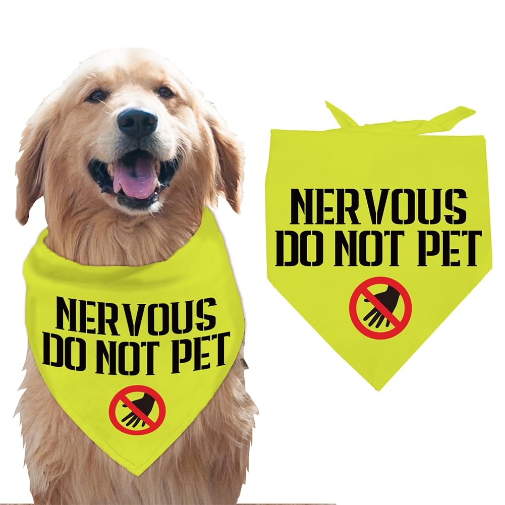 arricraft 1 Pc Pet Dog Bandana,21.7"x21.7"x30.7" Prohibit Sign Pet Scarf Adjustable Triangle Bibs Washable Cotton Handkerchief Accessories Washable Cotton Cat Scarf Bibs for Large Dog Pet