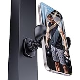 EZTOMUXE Magnetic Phone Holder Mount for Gym Attach to Metal Surface, [Metal Joint & 360° Adjustable] Gym Magnetic Phone Holder Compatible with All Smartphones