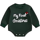 Gureui My First Christmas Baby Boy Girl Outfit Newborn Long Sleeve Romper Onesie Toddler Infant Winter Clothes