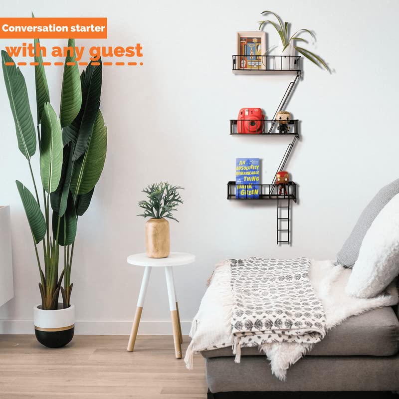 KOTIJOKI Fire Escape Ladder Shelf New York Inspired 4 Tier Wall