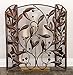 Deco 79 Metal Foldable Mesh Netting 3 Panel Fireplace Screen with Leaf and Vine Relief, 45