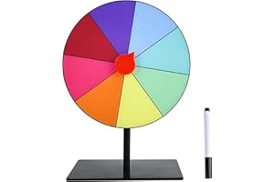 WVD 7.8inch Spinning Wheel, 8 Color Plinko Game Board Large, with Writing Pen，Easy to Clean Prize Wheel，Desktop Roulette Whee